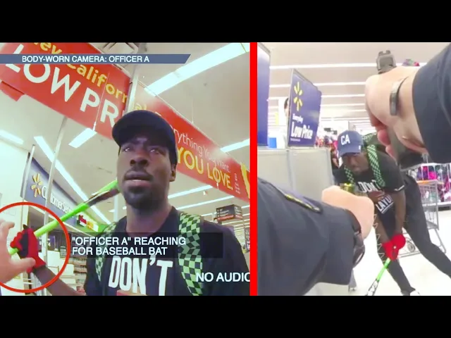 body cam: officer involved fatal shooting man with a bat at walmart april 18-2020 san leandro pd